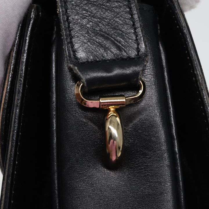 Celine Shoulder Bag Leather Black  77808