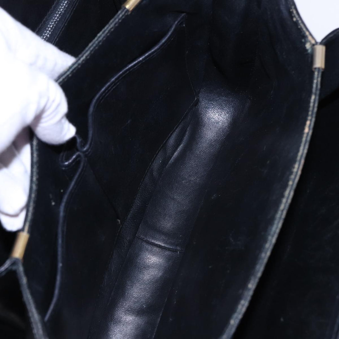 Celine Shoulder Bag Leather Black  77808