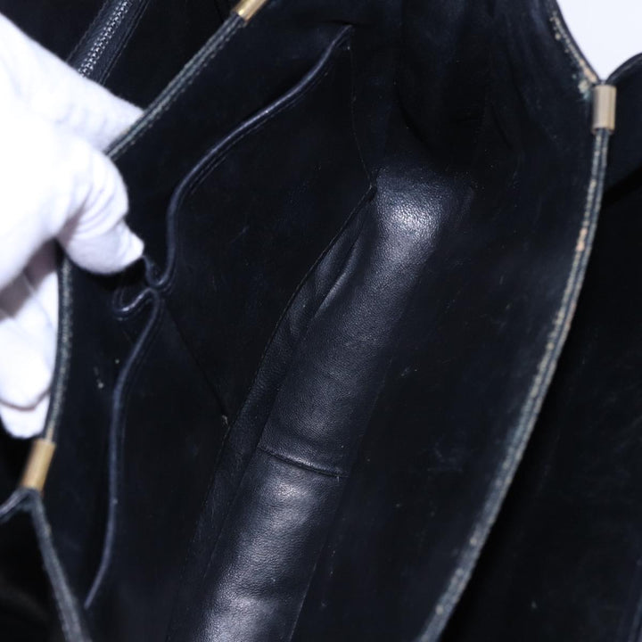 Celine Shoulder Bag Leather Black  77808