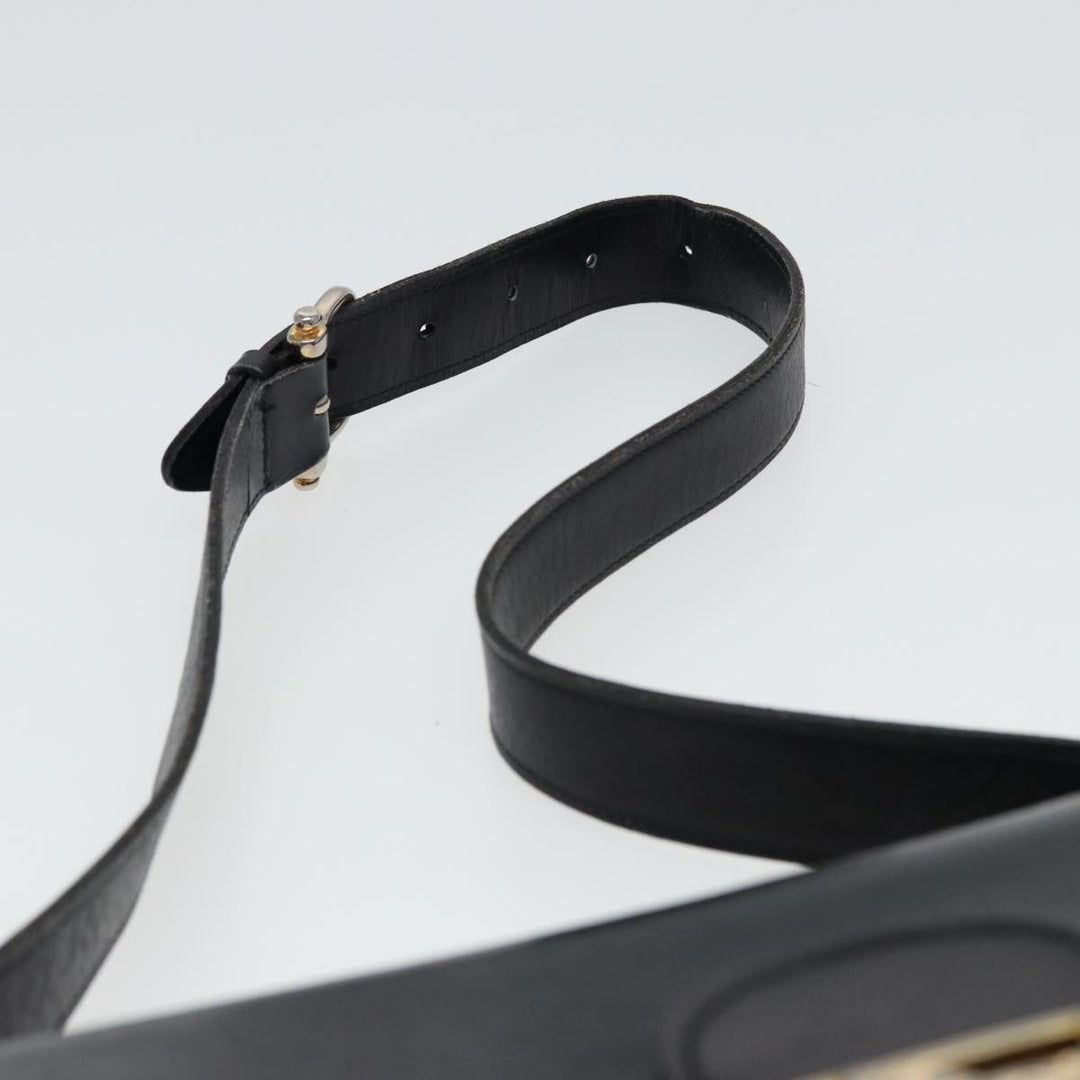 Celine Shoulder Bag Leather Black  77808