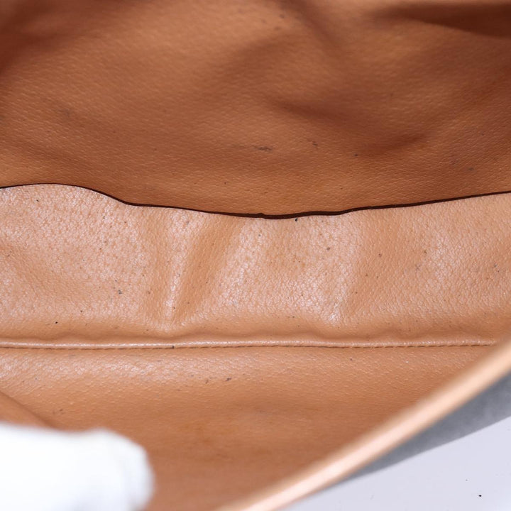 Celine Macadam Canvas Shoulder Bag PVC Leather Brown Auth 77811