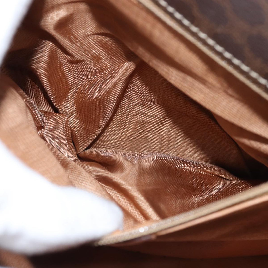 Top Quality Celine Macadam Canvas Shoulder Bag PVC Leather Brown Auth 77811