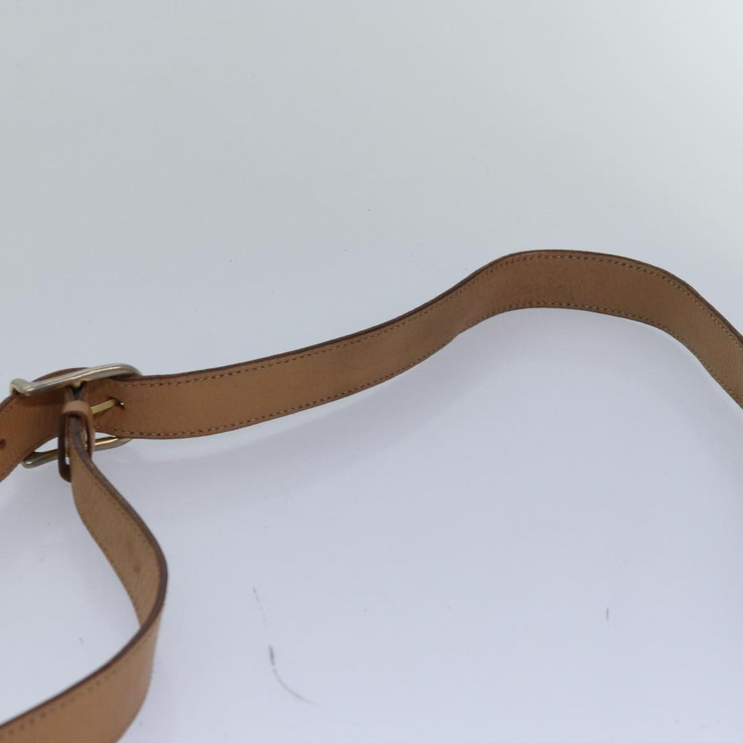 Celine Macadam Canvas Shoulder Bag PVC Leather Brown Auth 77811