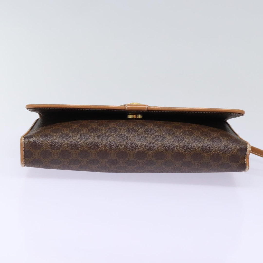Celine Shoulder Bag PVC Leather Brown Auth 77814
