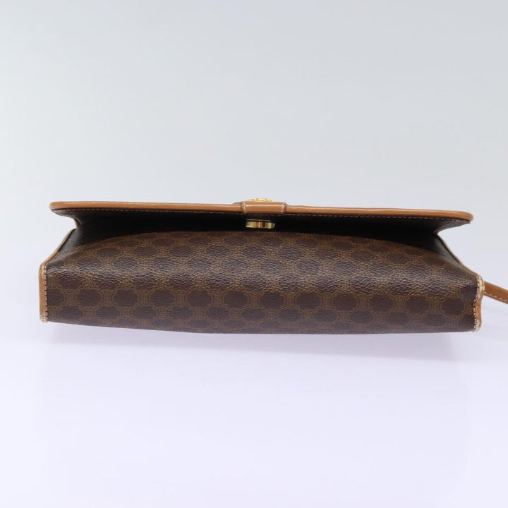 Celine Shoulder Bag PVC Leather Brown Auth 77814