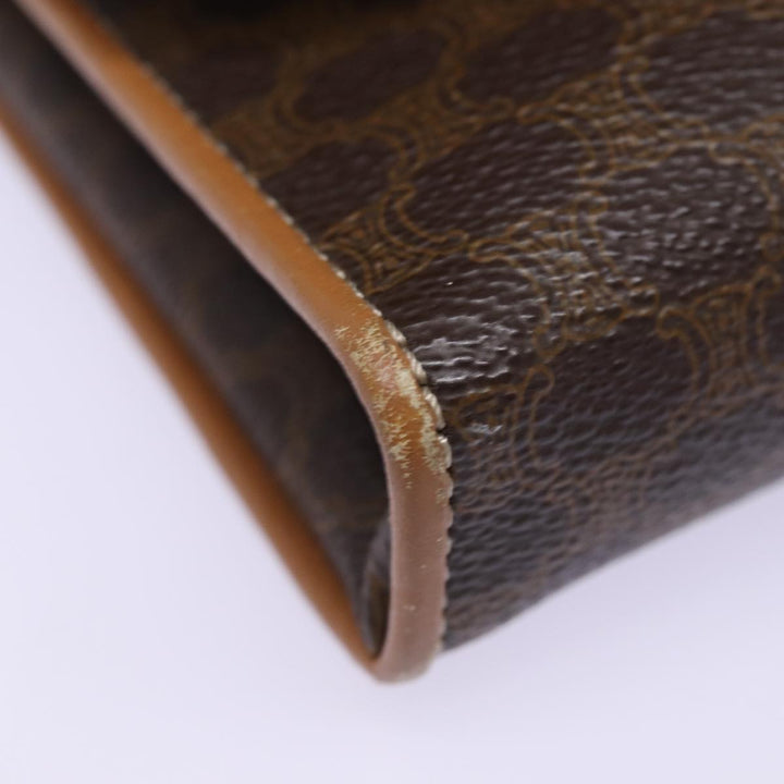 Celine Shoulder Bag PVC Leather Brown Auth 77814