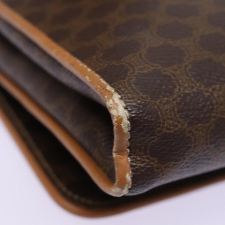 Celine Shoulder Bag PVC Leather Brown Auth 77814
