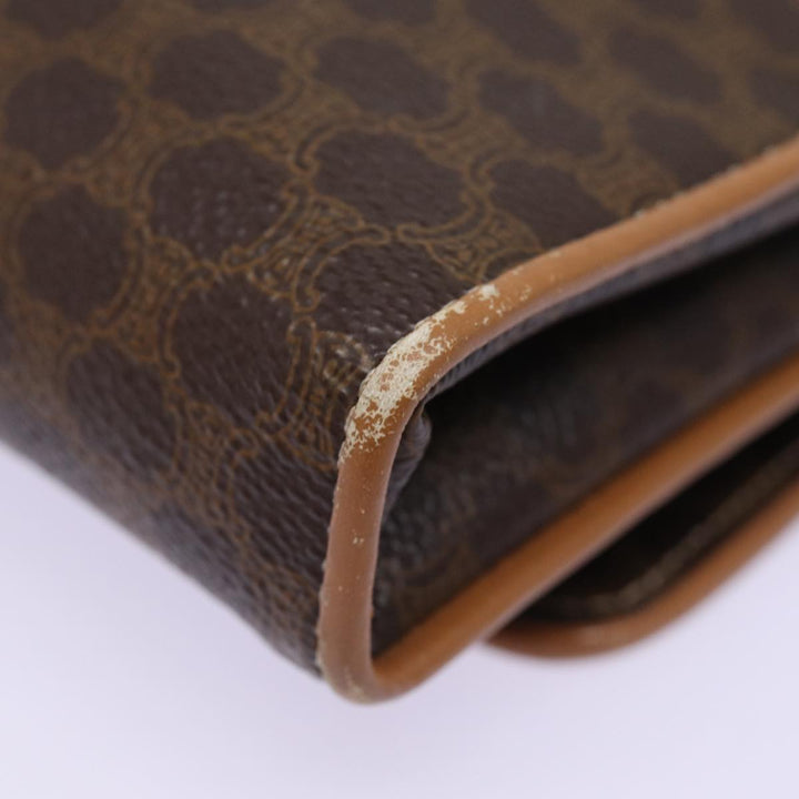 Celine Shoulder Bag PVC Leather Brown Auth 77814
