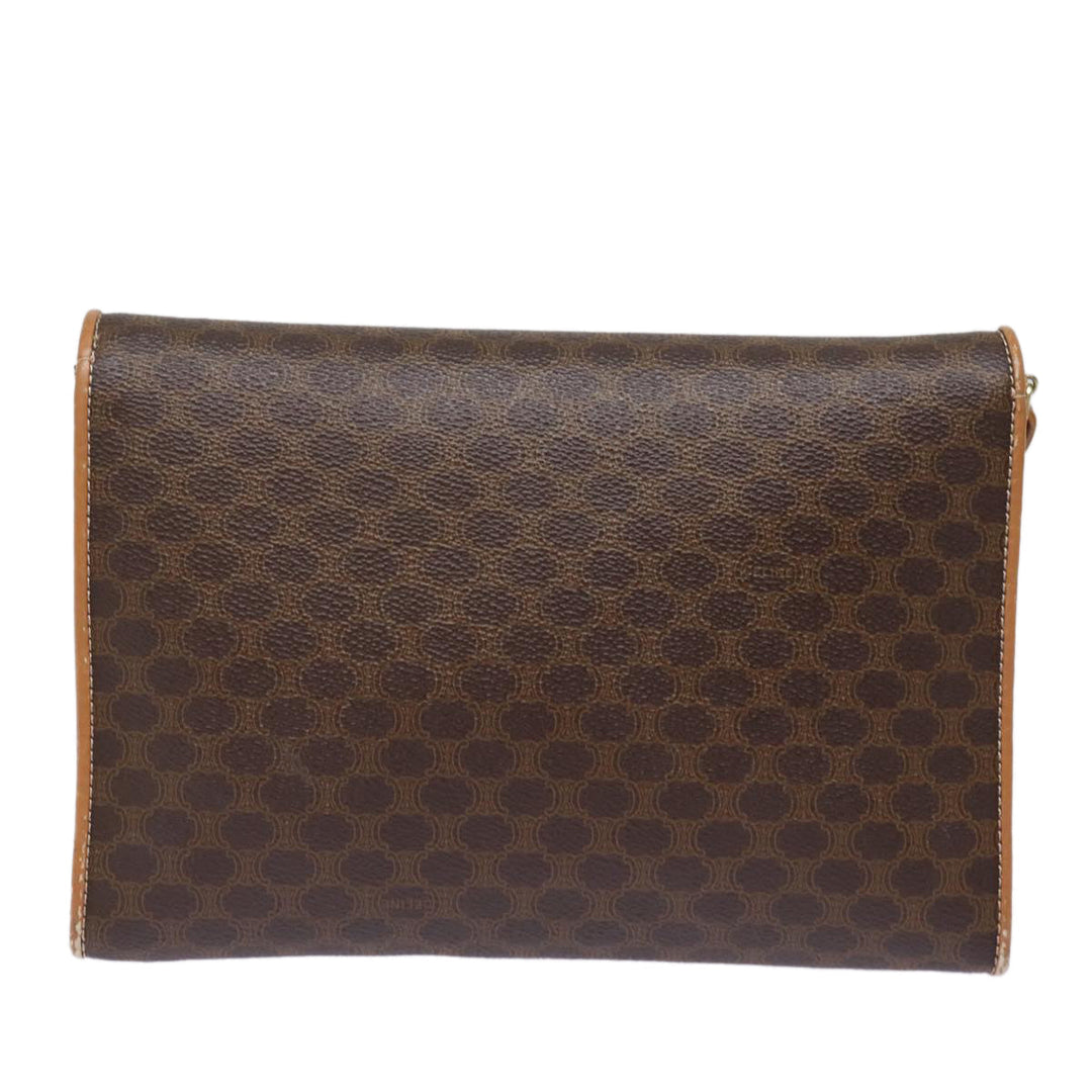 Celine Shoulder Bag PVC Leather Brown Auth 77814