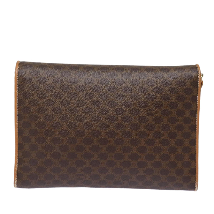 Celine Shoulder Bag PVC Leather Brown Auth 77814