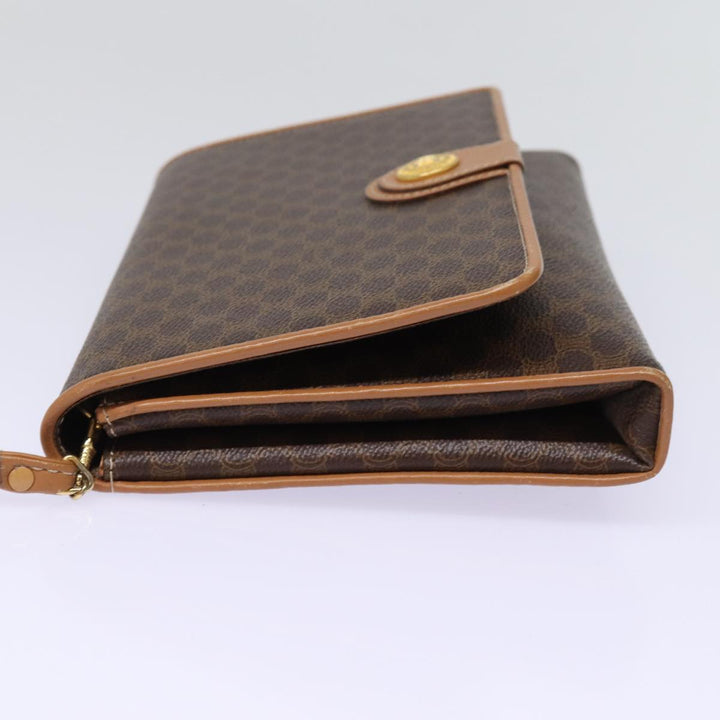 Celine Shoulder Bag PVC Leather Brown Auth 77814