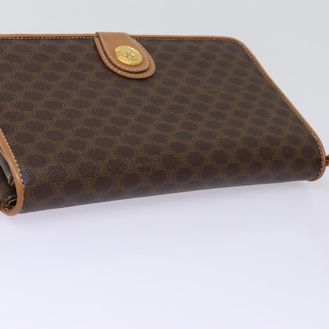 Celine Shoulder Bag PVC Leather Brown Auth 77814