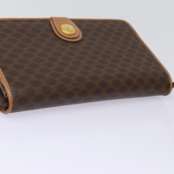 Celine Shoulder Bag PVC Leather Brown Auth 77814