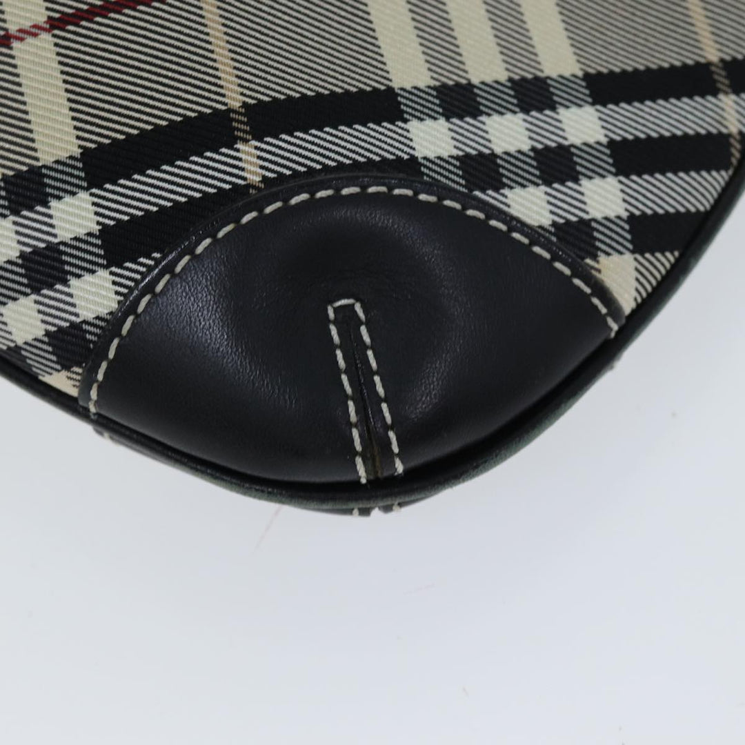 Burberry Nova Check Blue Label Shoulder Bag Nylon Black Auth 77832