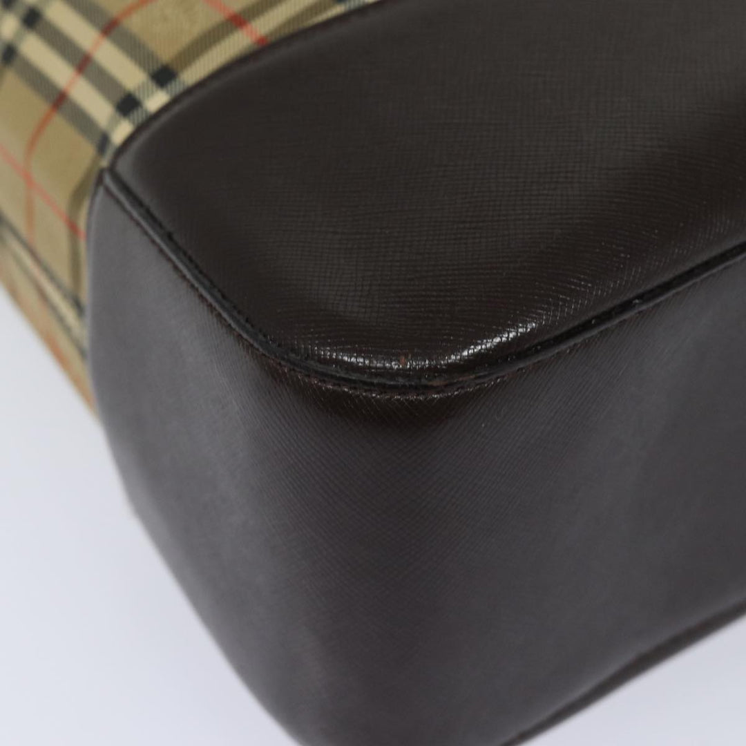 Burberry Nova Check Shoulder Bag Canvas Beige Auth 77833