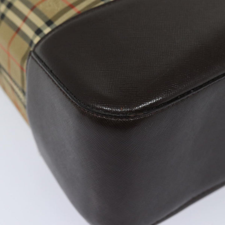 Burberry Nova Check Shoulder Bag Canvas Beige Auth 77833