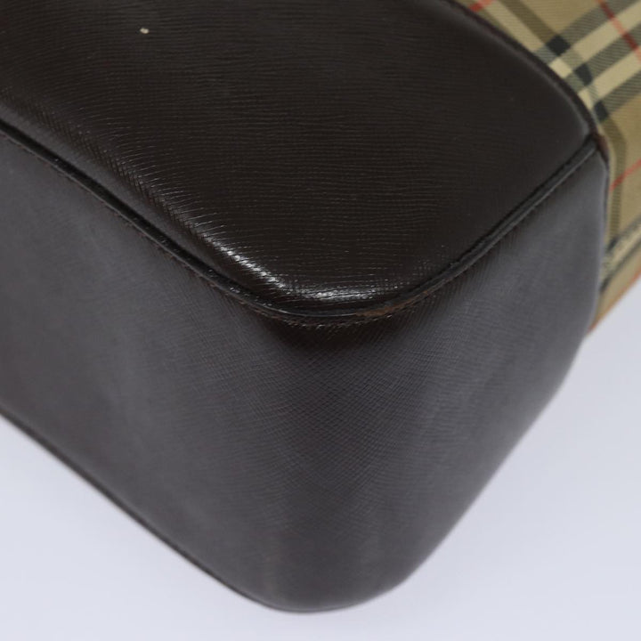 Burberry Nova Check Shoulder Bag Canvas Beige Auth 77833
