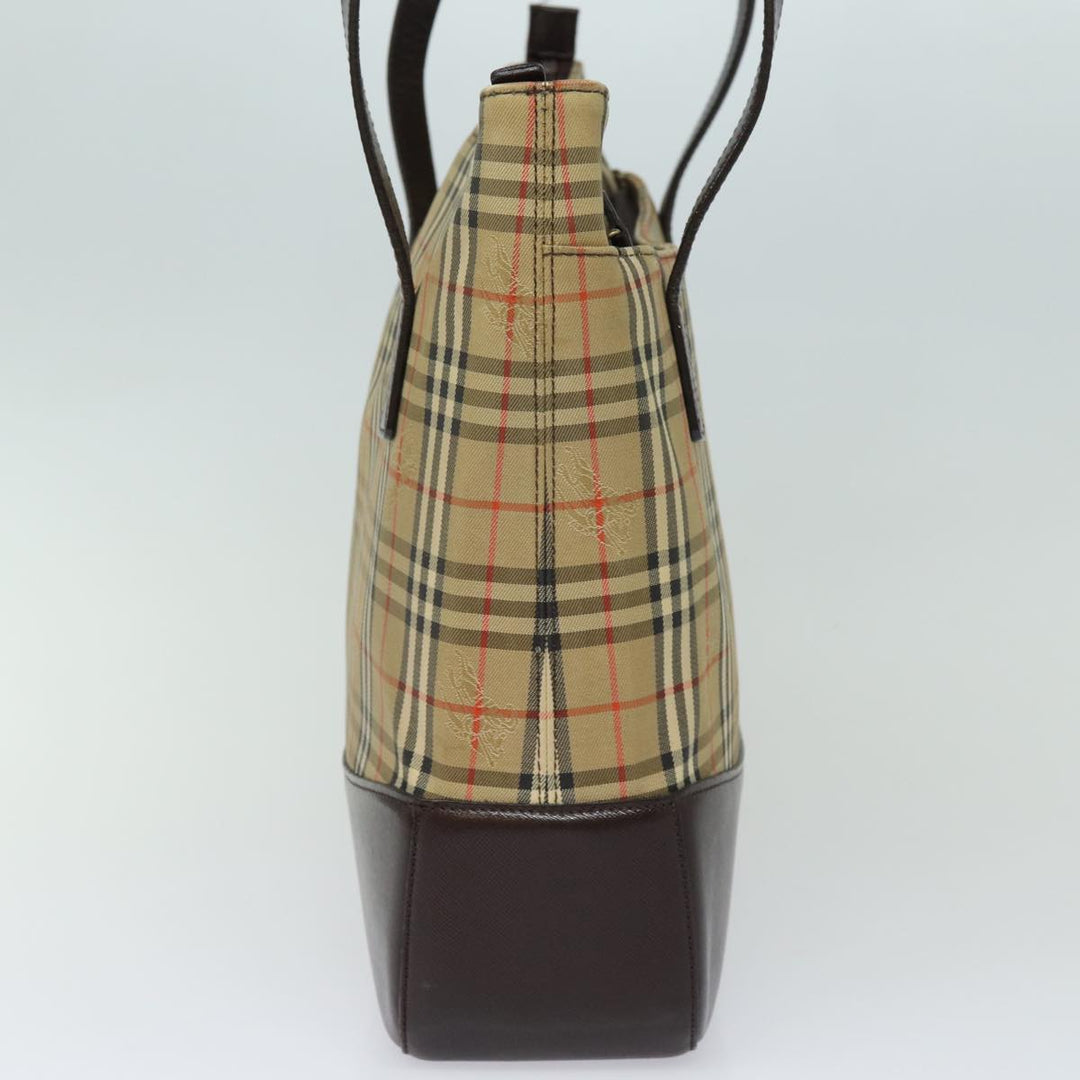 Burberry Nova Check Shoulder Bag Canvas Beige Auth 77833