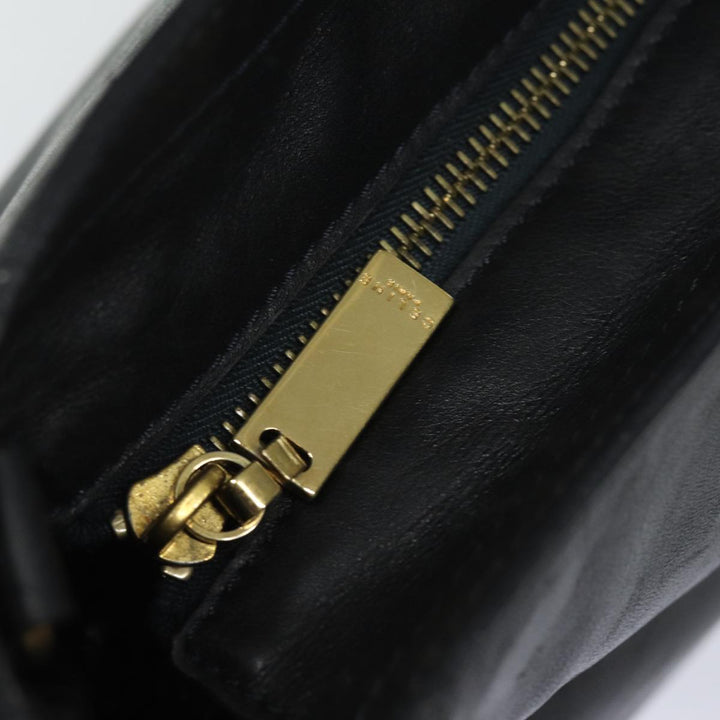 Celine Hand Bag Leather Black Auth 77841