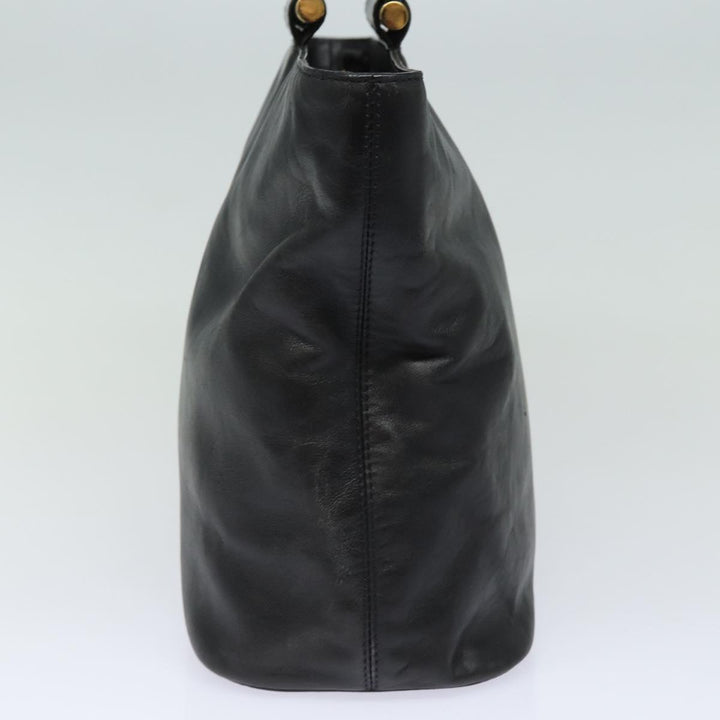Celine Hand Bag Leather Black Auth 77841