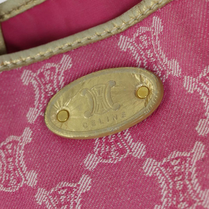 Celine Paris Macadam Canvas Tote Bag Pink Auth 77842