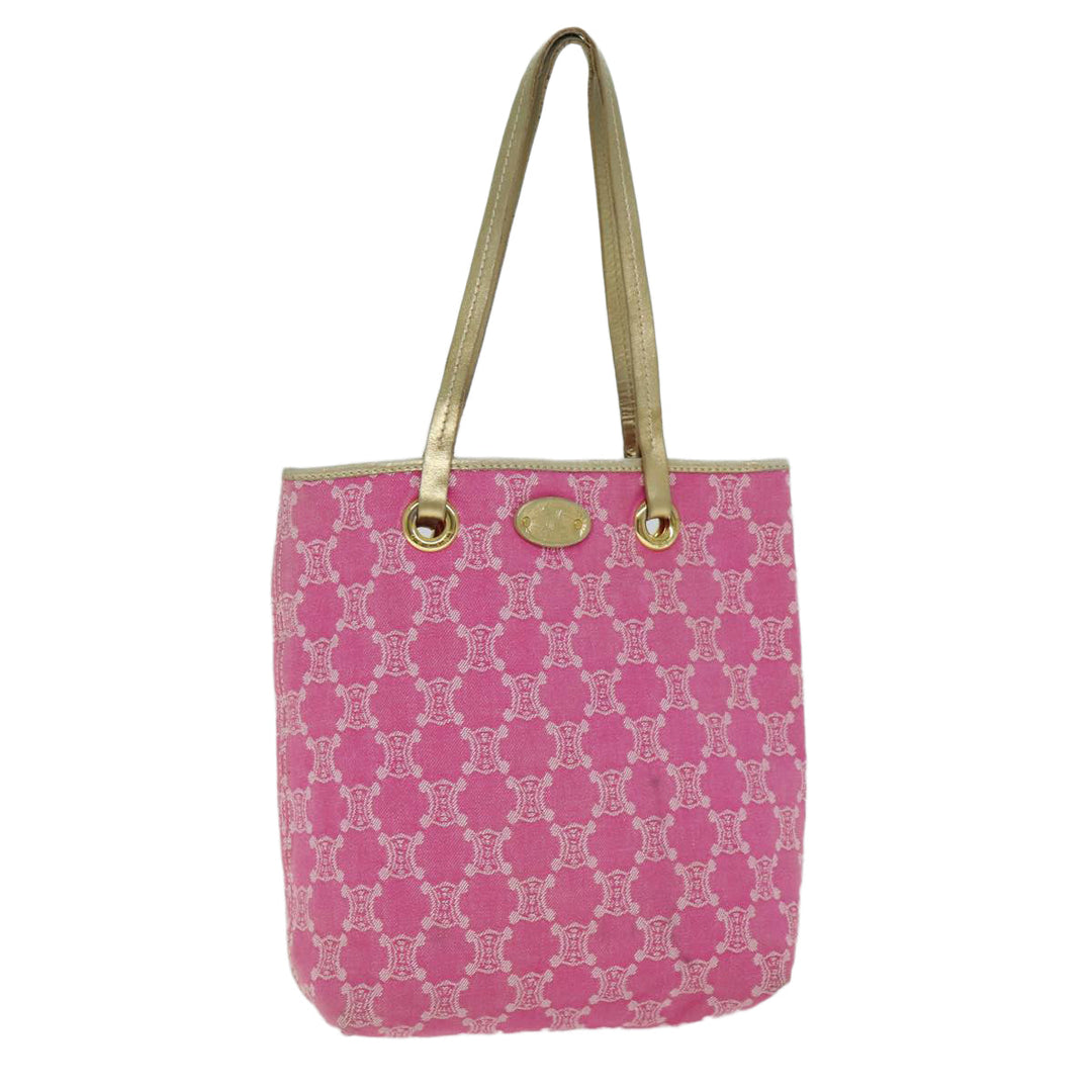 Celine Paris Macadam Canvas Tote Bag Pink Auth 77842