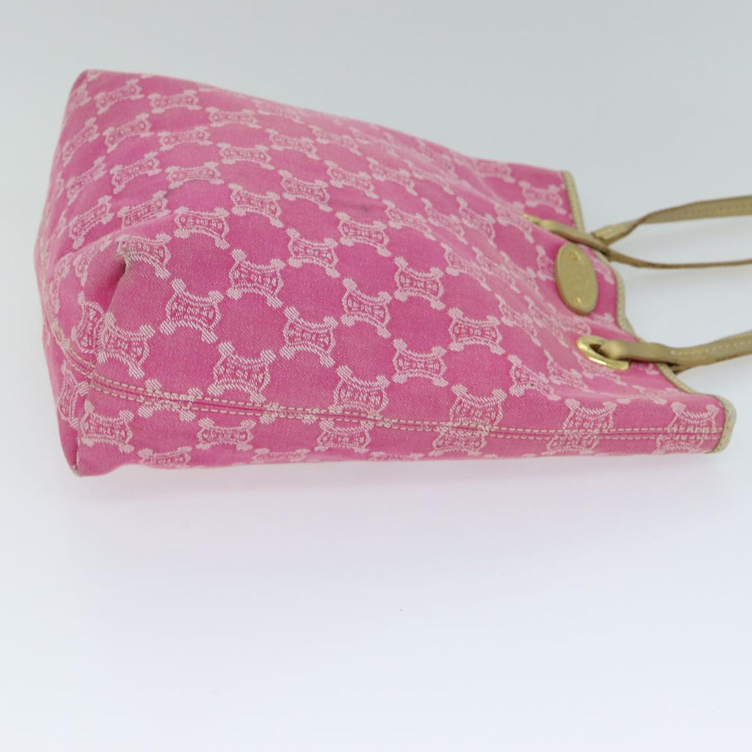 Celine Paris Macadam Canvas Tote Bag Pink Auth 77842
