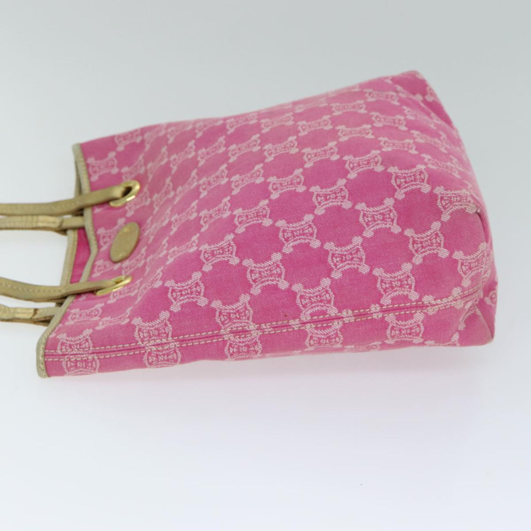 Celine Paris Macadam Canvas Tote Bag Pink Auth 77842