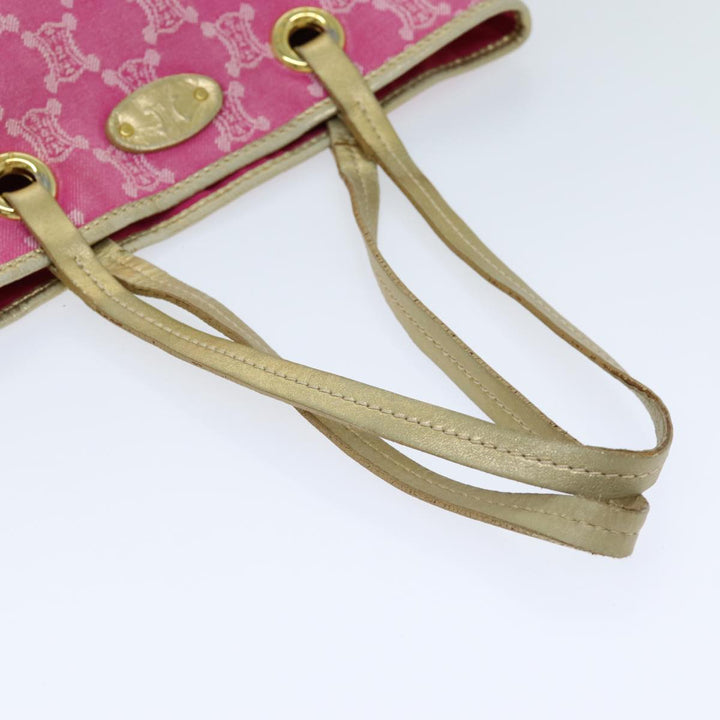 Celine Paris Macadam Canvas Tote Bag Pink Auth 77842