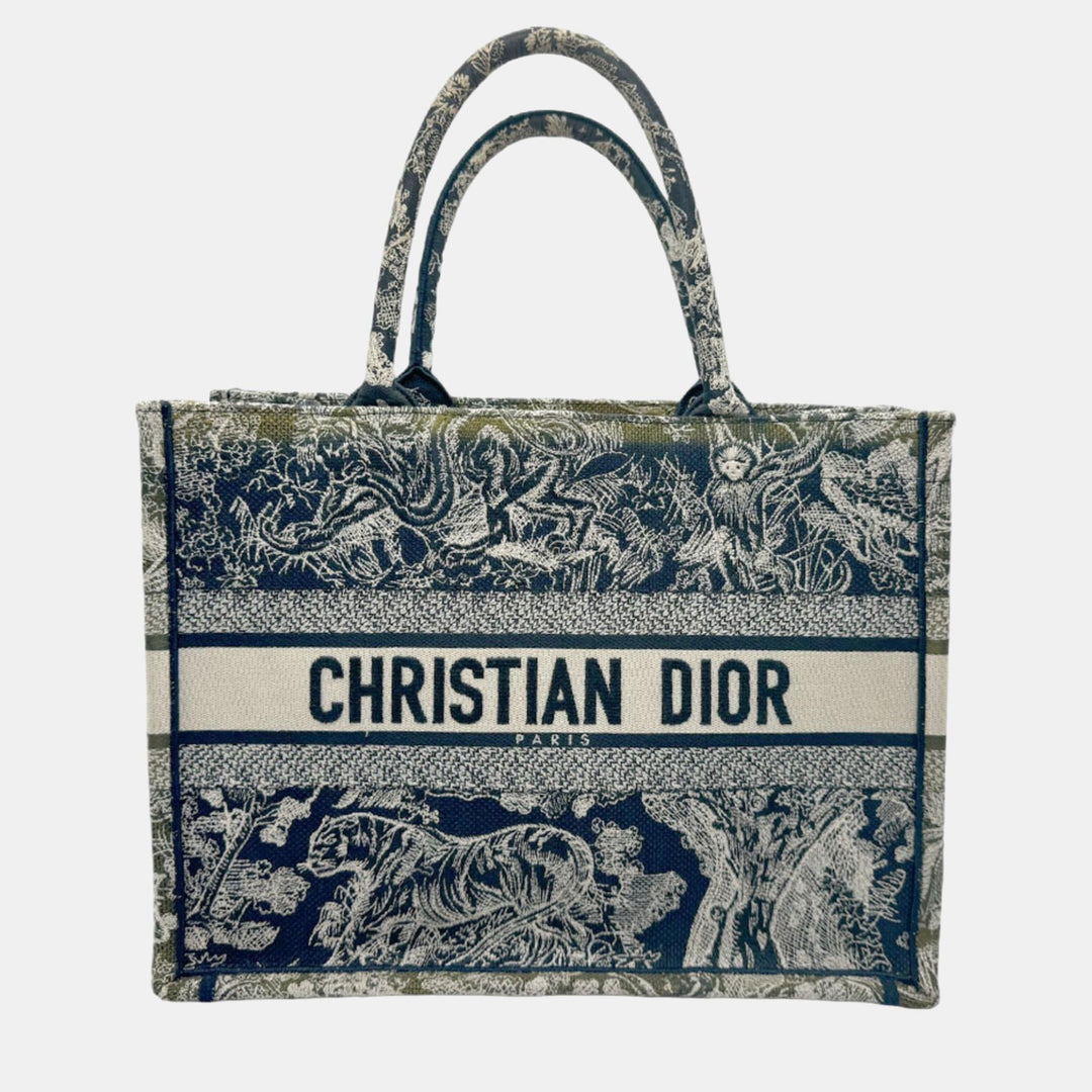 Top quality Dior Navy/Off-white Canvas Medium Lady Tote Bag