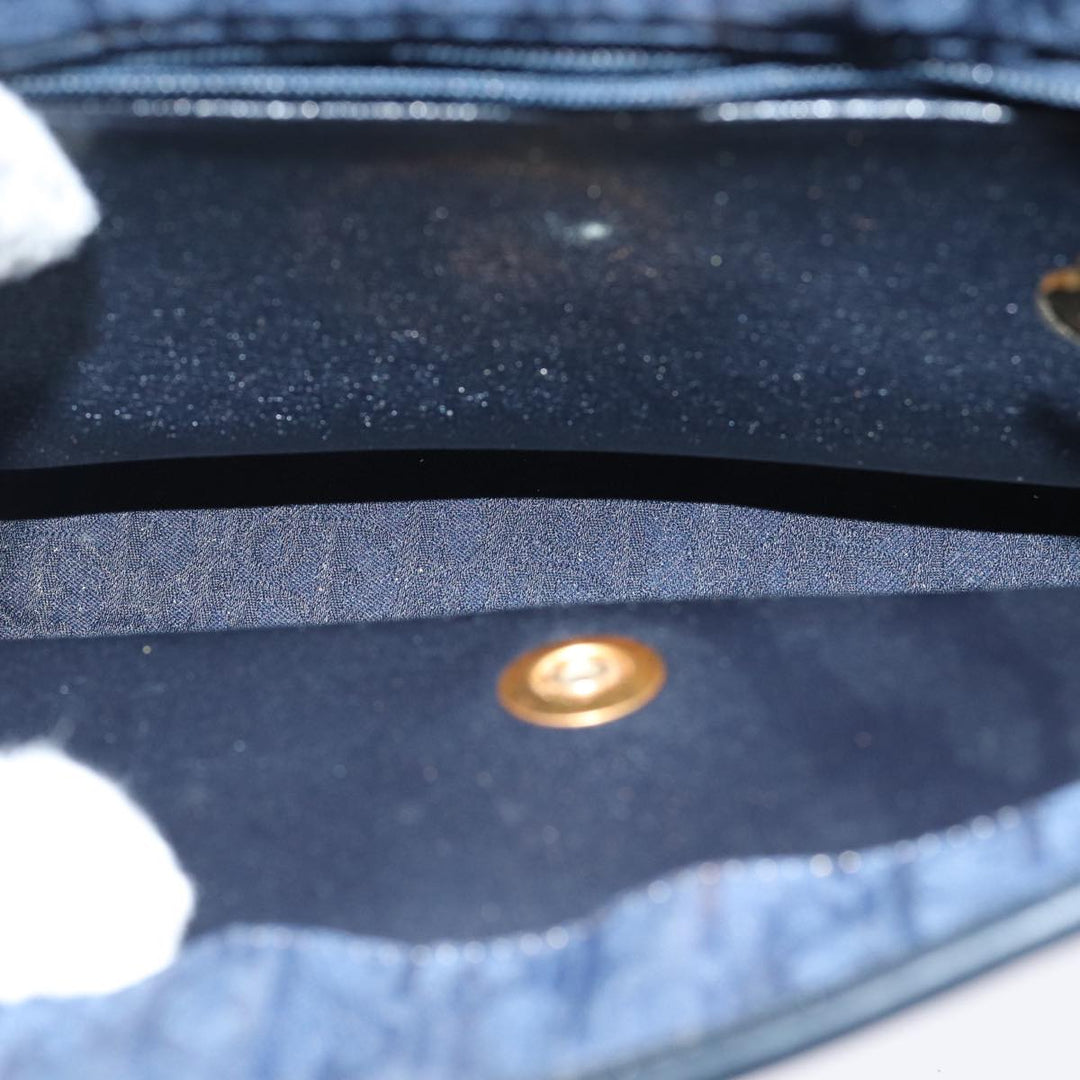CHRISTIAN Top quality Dior Trotter Canvas Shoulder Bag Navy Auth 77938