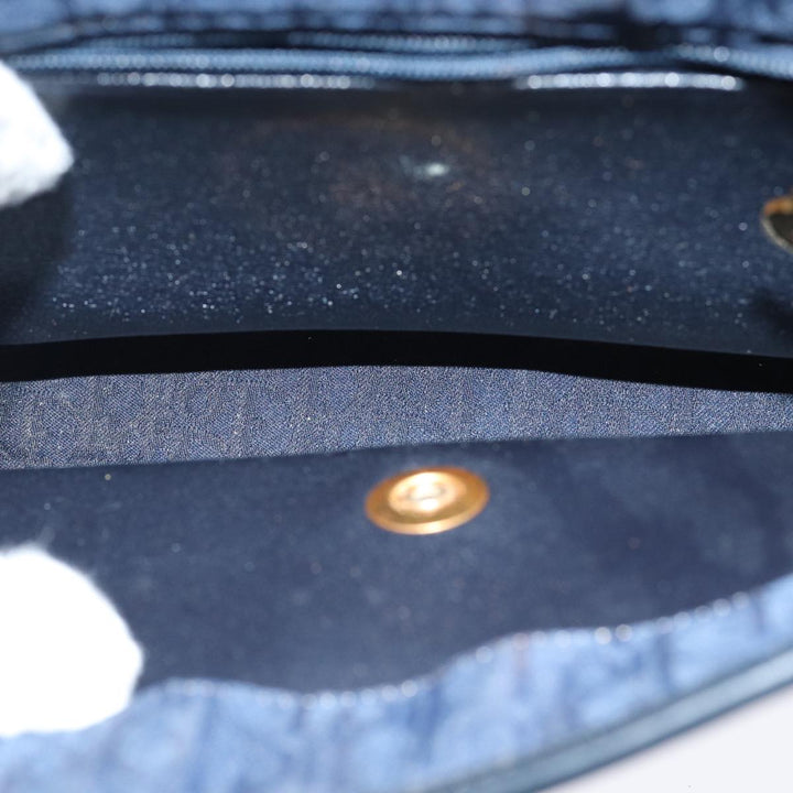 CHRISTIAN Top quality Dior Trotter Canvas Shoulder Bag Navy Auth 77938