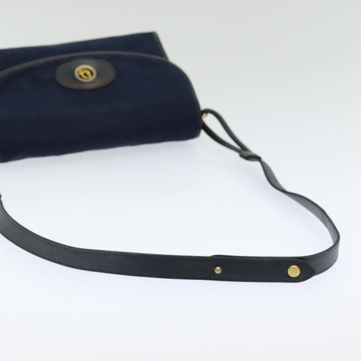 CHRISTIAN Top quality Dior Trotter Canvas Shoulder Bag Navy Auth 77938