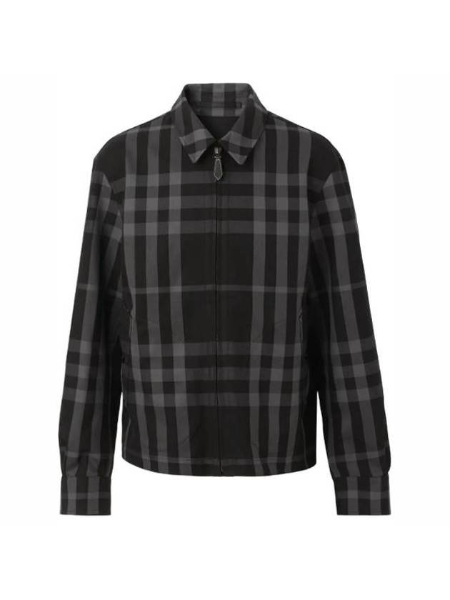 Burberry Check Reversible Harrington Jacket Mid Grey