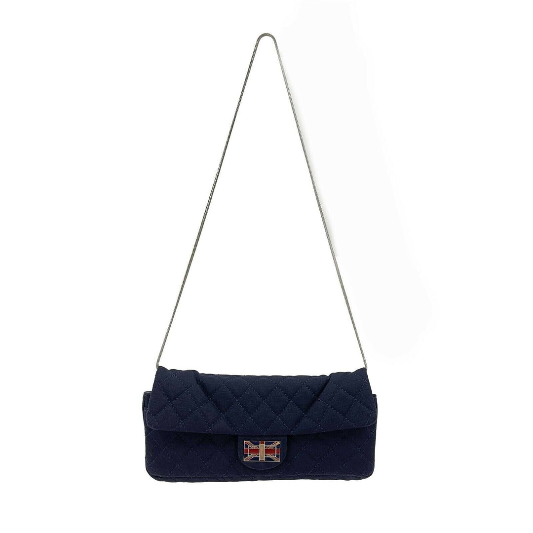 Chanel - 2008 Paris London Union Jack - Navy Blue New Clutch / Shoulder Bag