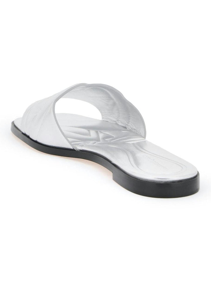 SLIDES IN PELLE LAMINATA CON LOGO SEAL IMPRESSO