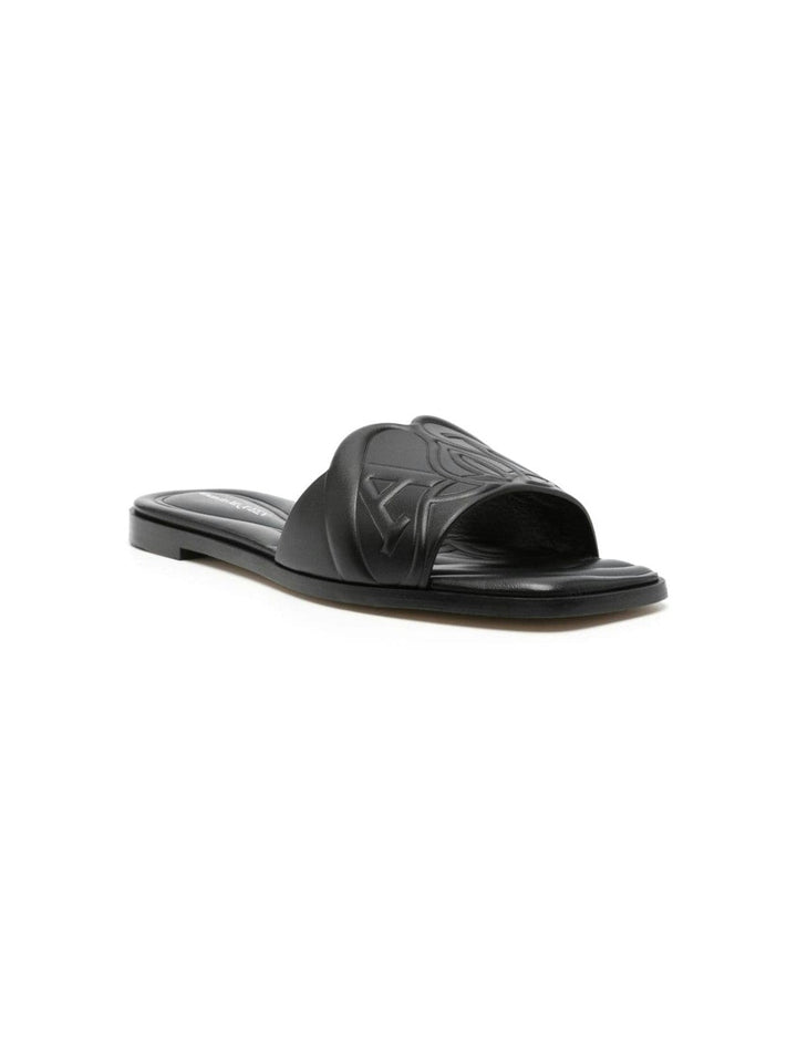 SEAL LEATHER FLAT SANDALS