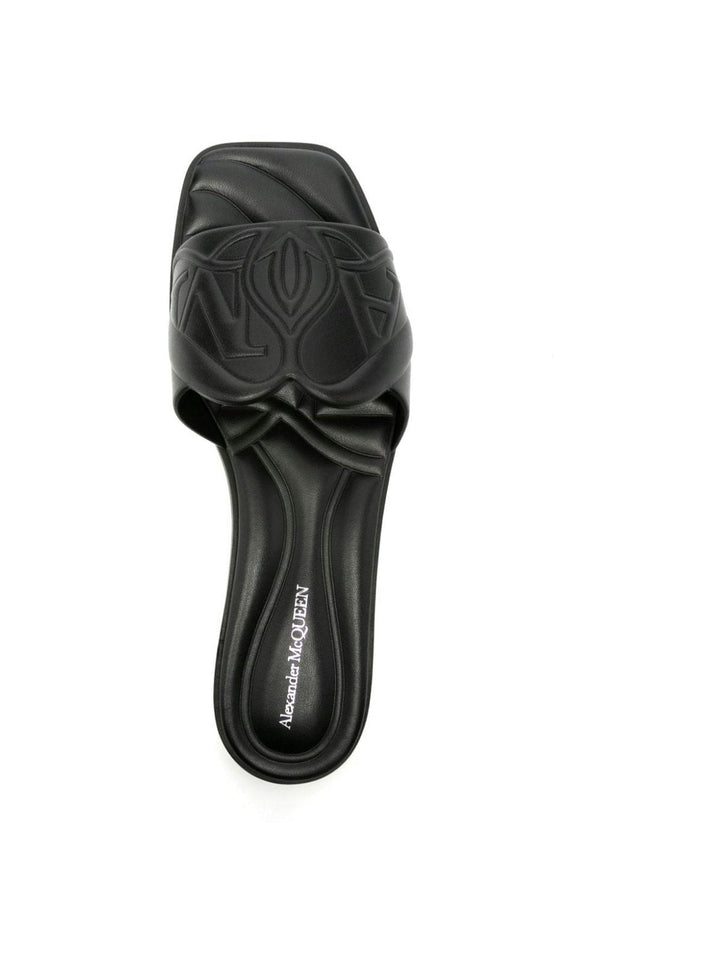 SEAL LEATHER FLAT SANDALS