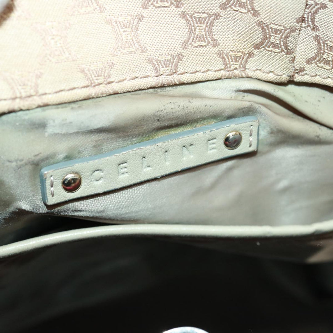 Celine Macadam Canvas Shoulder Bag Beige Auth 78082