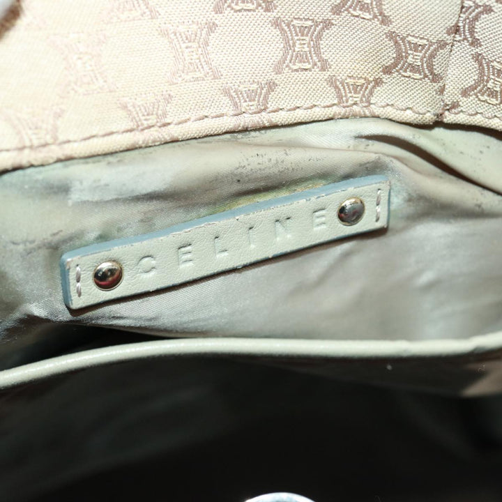 Celine Macadam Canvas Shoulder Bag Beige Auth 78082