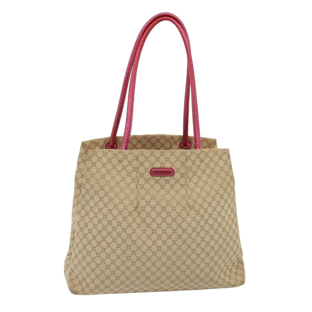 Celine Macadam Canvas Shoulder Bag Beige Auth 78082