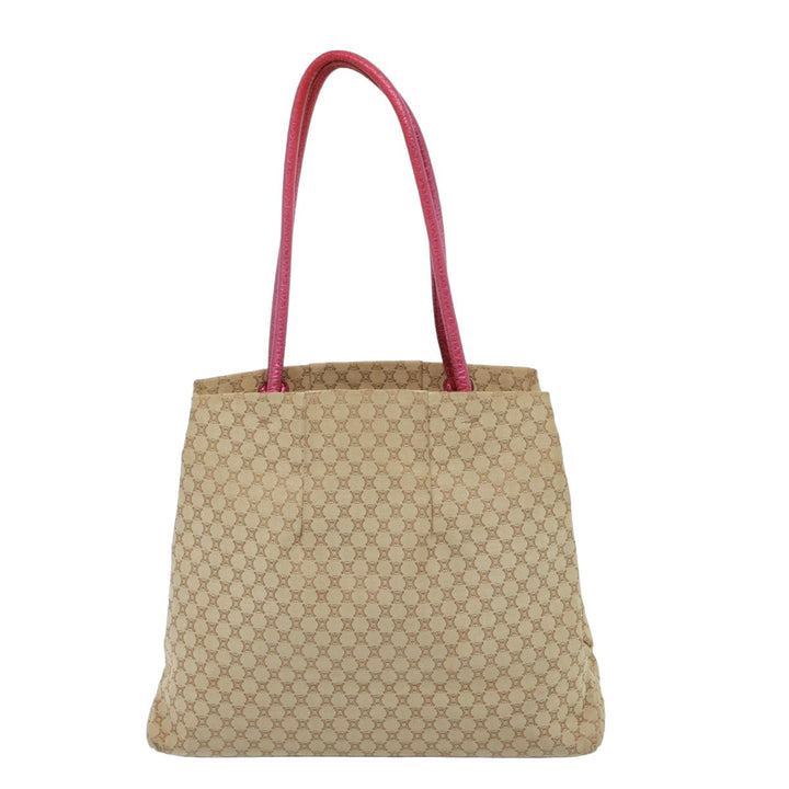 Celine Macadam Canvas Shoulder Bag Beige Auth 78082