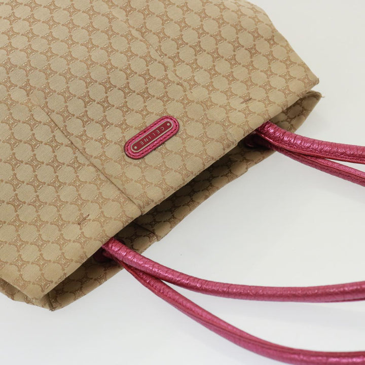 Celine Macadam Canvas Shoulder Bag Beige Auth 78082