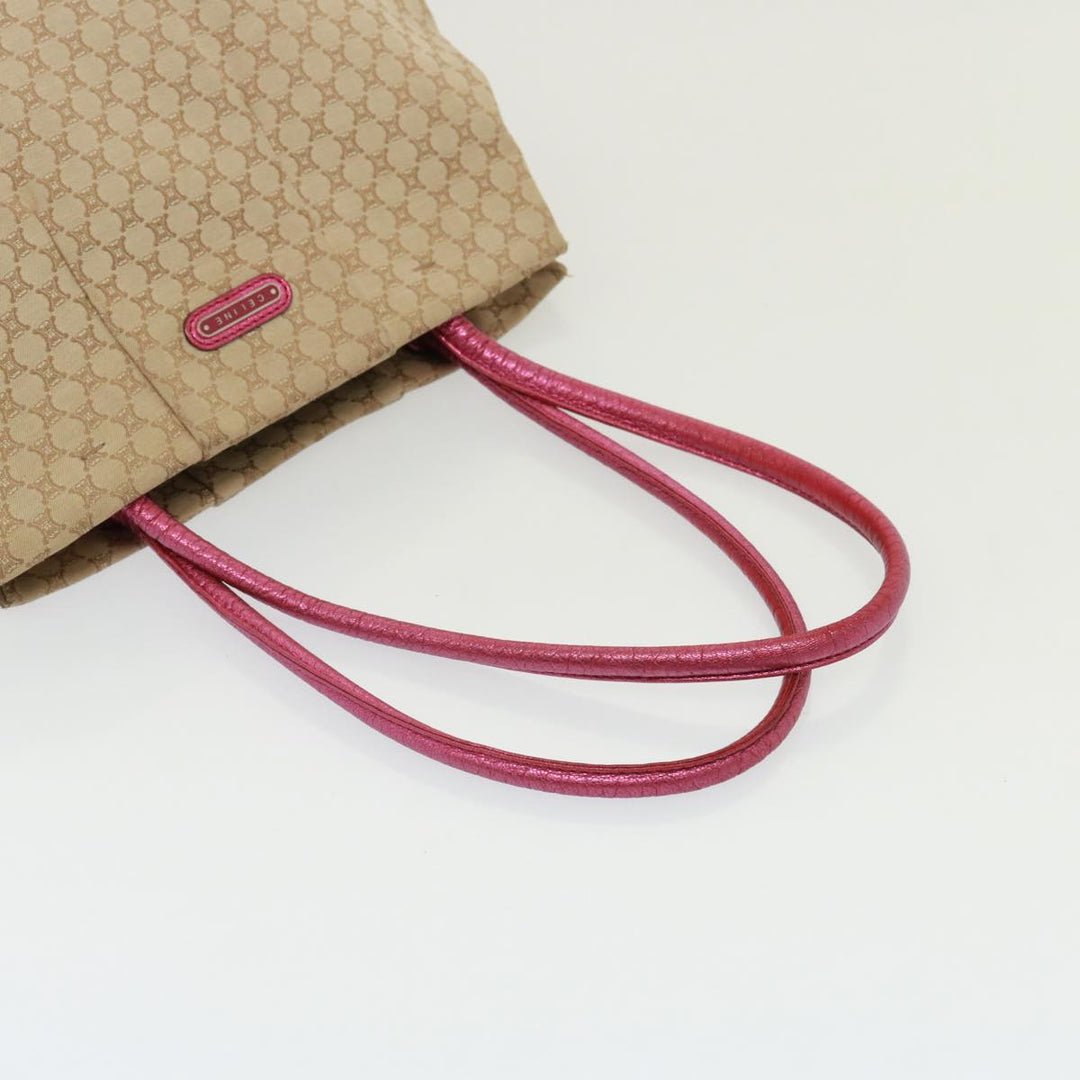 Celine Macadam Canvas Shoulder Bag Beige Auth 78082