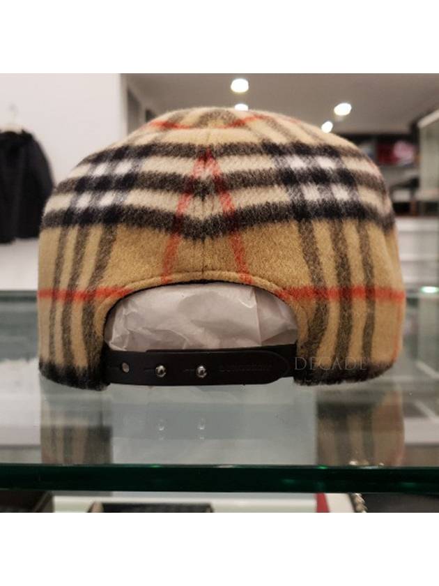 Burberry Wool Vintage Check Ball Cap Camel