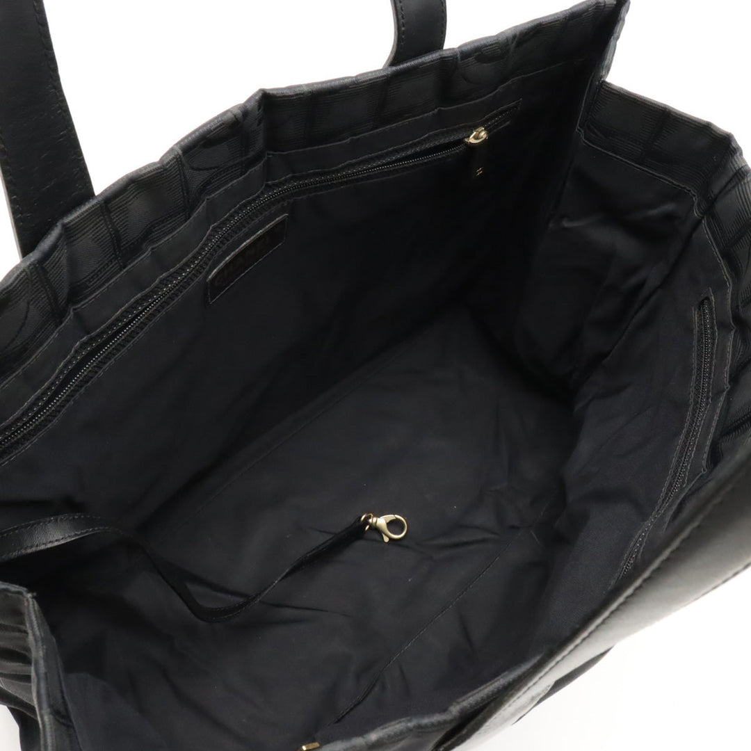 Top Quality Chanel NEW LABEL LINE  MM TORTE BAG Nylon  Black Black Gold  A15991