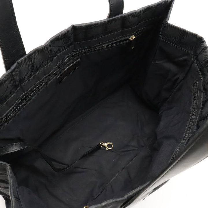 Top Quality Chanel NEW LABEL LINE  MM TORTE BAG Nylon  Black Black Gold  A15991