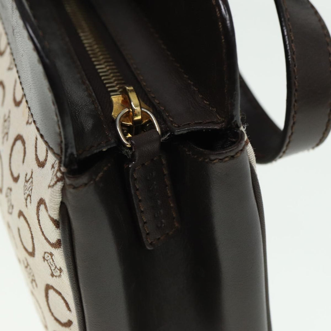Celine C Macadam Canvas Hand Bag White Auth 78219