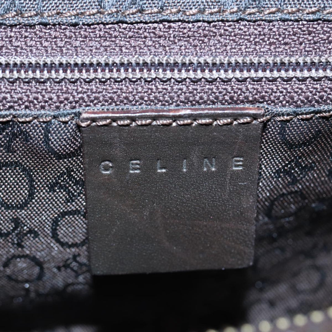 Celine C Macadam Canvas Hand Bag White Auth 78219