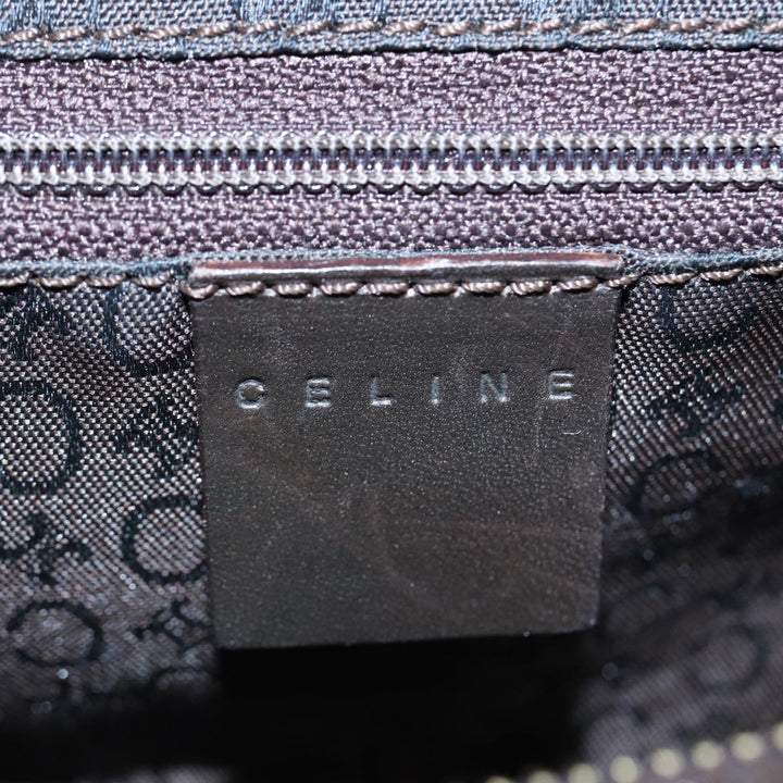 Celine C Macadam Canvas Hand Bag White Auth 78219